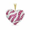 Thumbnail Image 0 of Pink and White Crystal Heart Charm in 10K Gold
