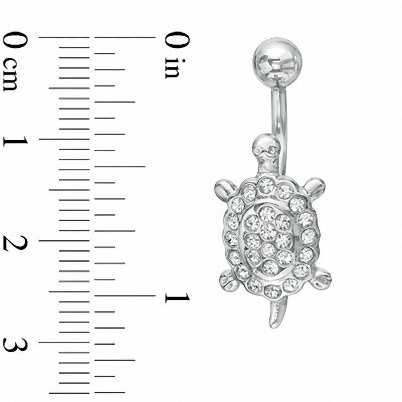 014 Gauge Belly Button Ring with Crystals in Stainless Steel