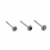 Thumbnail Image 0 of Semi-Solid Sterling Silver Crystal Multi-Color Flower Nose Stud Set - 22G