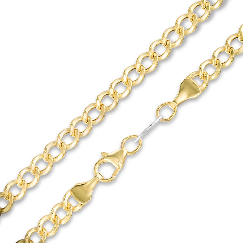4.1mm Curb Chain Necklace in 10K Gold Bonded Semi-Solid Sterling Silver - 24"