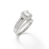 Thumbnail Image 1 of 7mm Cubic Zirconia Frame Engagement Ring in Sterling Silver
