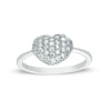Thumbnail Image 0 of Cubic Zirconia Puffed Heart Ring in Sterling Silver - Size 7