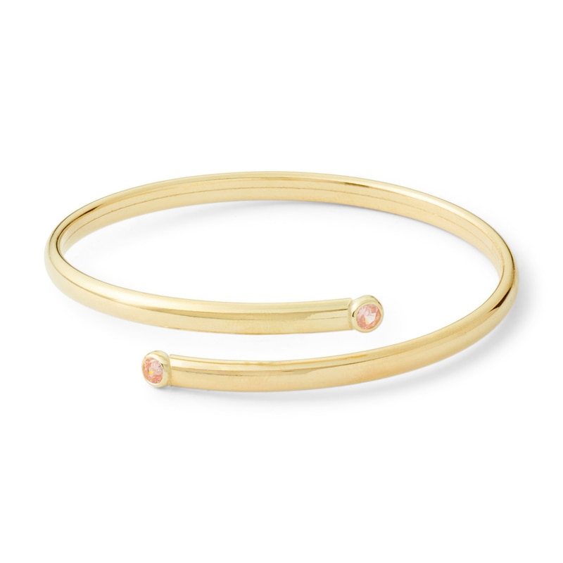 Child's Pink Cubic Zirconia Bangle in 14K Gold Fill - 5.5"