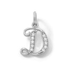 Thumbnail Image 0 of Cubic Zirconia Calligraphy Initial "D" Bracelet Charm in Sterling Silver