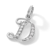 Thumbnail Image 2 of Cubic Zirconia Calligraphy Initial "D" Bracelet Charm in Sterling Silver