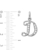 Thumbnail Image 3 of Cubic Zirconia Calligraphy Initial "D" Bracelet Charm in Sterling Silver