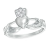 Thumbnail Image 0 of Cubic Zirconia Claddagh Ring in Sterling Silver - Size 7