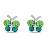 Thumbnail Image 0 of Child's Blue and Green Crystal Butterfly Stud Earrings in Sterling Silver