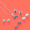 Thumbnail Image 1 of Child's Blue and Green Crystal Butterfly Stud Earrings in Sterling Silver