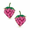 Thumbnail Image 0 of Pink Cubic Zirconia Strawberry Stud Earrings in 10K Gold