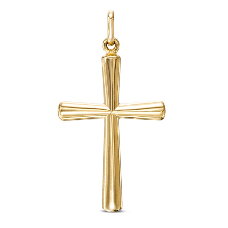 Polished Cross Necklace Charm in 10K Gold