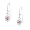 Thumbnail Image 0 of Child's Pink and White Crystal Flower Drop Earrings in Sterling Silver