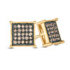Thumbnail Image 0 of 1/4 CT. T.W. Champagne Diamond Square Stud Earrings in Sterling Silver with 14K Gold Plate - XL Post