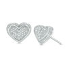 Thumbnail Image 0 of Diamond Accent Raised Heart Stud Earrings in Sterling Silver