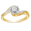 Thumbnail Image 0 of Diamond Accent Bypass Ring in Sterling Silver and 14K Gold Plate - Size 7