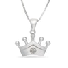 Thumbnail Image 0 of Child's Diamond Accent Crown Pendant in Sterling Silver - 14"