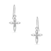Thumbnail Image 0 of Child's Diamond Accent Cross Drop Earrings in Sterling Silver