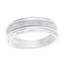 Thumbnail Image 0 of 1/6 CT. T.W. Diamond Double Row Wedding Band in Sterling Silver