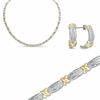 Thumbnail Image 0 of Diamond Accent "X" Collar Necklace, Bracelet and Earrings Set in Bronze and 18K Gold Plate
