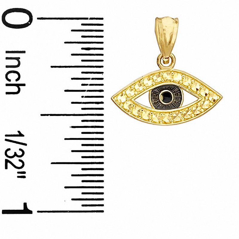 Diamond-Cut Enamel Evil Eye Charm in Sterling Silver and 14K Gold Plate