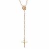 Thumbnail Image 0 of 4mm Simulated Pearl Rosary Necklace in Brass with 14K Gold Plate - 26"
