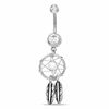 Thumbnail Image 0 of 014 Gauge Dream Catcher Dangle Belly Button Ring with Crystals in Stainless Steel