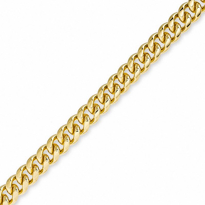 6mm Cuban Link Chain Bracelet in Brass with 14K Gold Plate- 8.5"