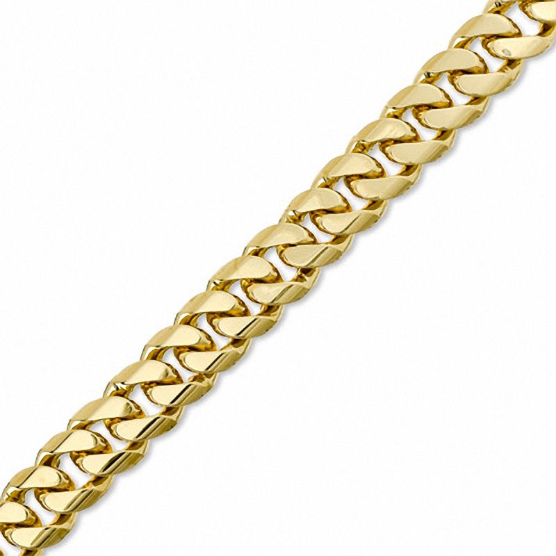10mm Cuban Link Chain Bracelet in Brass with 14K Gold Plate - 8.5"