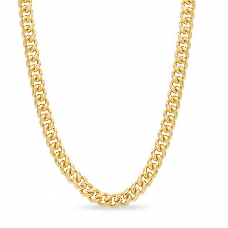 Brass with 14K Gold Plate 8mm Cuban Link Chain Necklace - 30"