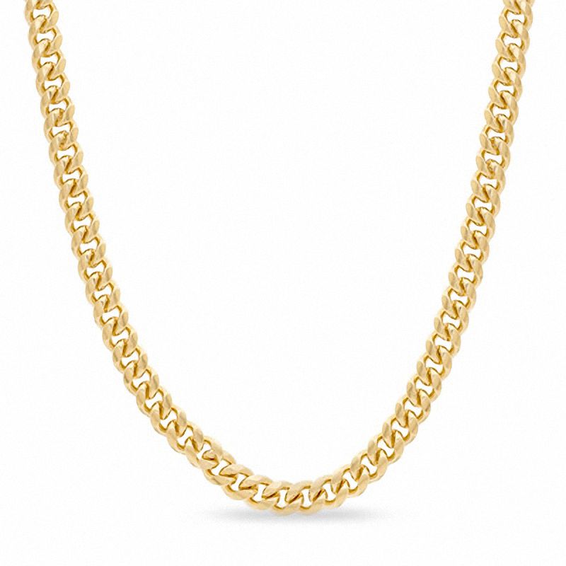 Brass with 14K Gold Plate 5mm Cuban Link Chain Necklace - 24"
