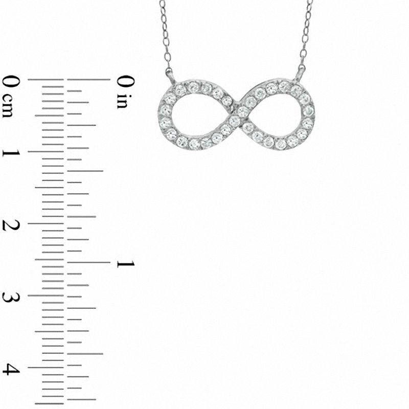 Cubic Zirconia Infinity Necklace in Sterling Silver
