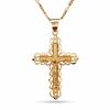 Thumbnail Image 0 of Crucifix Pendant in Brass with 14K Gold Plate - 24"