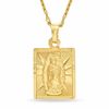 Thumbnail Image 0 of Our Lady of Guadalupe Rectangular Pendant in Brass with 14K Gold Plate - 24"