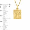 Thumbnail Image 1 of Our Lady of Guadalupe Rectangular Pendant in Brass with 14K Gold Plate - 24"