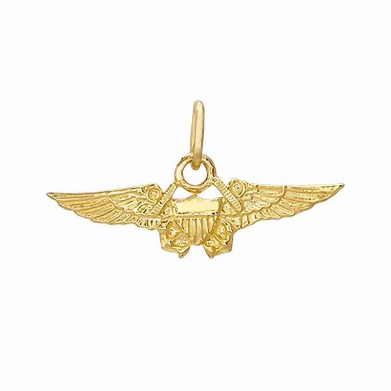 Airforce Symbol Necklace Charm in 10K Gold