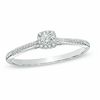 Thumbnail Image 0 of 1/6 CT. T.W. Diamond Square Frame Promise Ring in Sterling Silver - Size 7