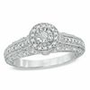 Thumbnail Image 0 of 1/8 CT. T.W. Diamond Vintage-Style Frame Ring in Sterling Silver - Size 7