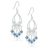 Thumbnail Image 0 of 4mm Lab-Created Aquamarine Bead Chandelier Drop Earrings in Sterling Silver