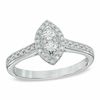 Thumbnail Image 0 of 1/3 CT. T.W. Marquise Composite Diamond Frame Engagement Ring in Sterling Silver - Size 7