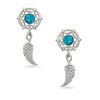 Thumbnail Image 0 of Blue Crystal Dream Catcher Drop Earrings in Sterling Silver