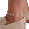 Thumbnail Image 2 of Sterling Silver Heart Station Triple Chain Anklet