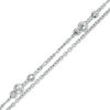 Thumbnail Image 0 of Made in Italy Bead Station Double Strand Anklet in Sterling Silver - 10"
