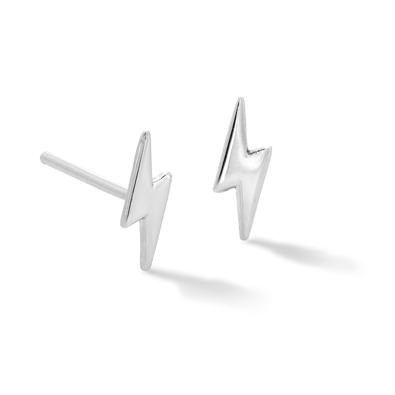 Lightning Bolt Stud Earrings in Sterling Silver