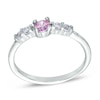 Thumbnail Image 0 of Child's 3mm Pink and White Cubic Zirconia Ring in Sterling Silver - Size 2