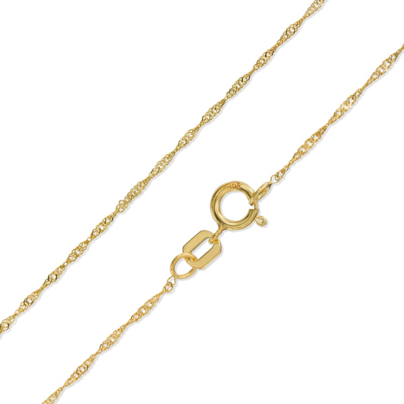 017 Gauge Singapore Chain Necklace in 10K Gold - 20"