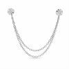 Thumbnail Image 0 of Crystal Stud Double Chain Single Earring in Sterling Silver