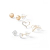 Thumbnail Image 0 of 5mm Cubic Zirconia, Polished Ball and Heart Stud Earrings Set in 10K Gold