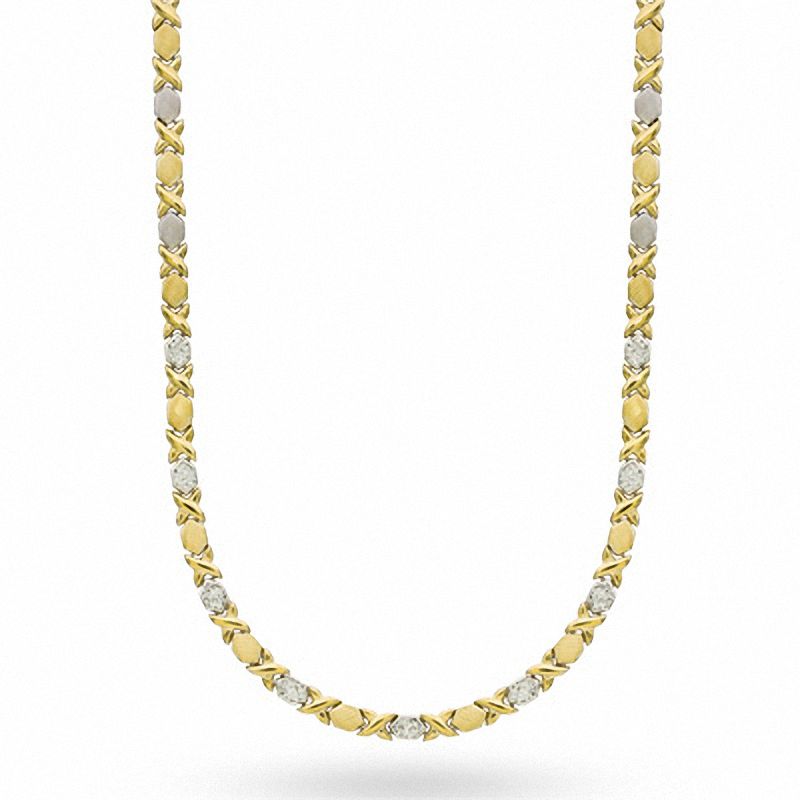 Crystal Necklace in 10K Gold Bonded Sterling Silver - 17"