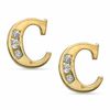 Thumbnail Image 0 of Cubic Zirconia Initial "C" Stud Earrings Set in 10K Gold