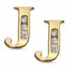 Thumbnail Image 0 of Cubic Zirconia Initial "J" Stud Earrings Set in 10K Gold